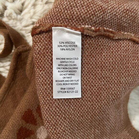 NEW Altar'd State Retro Daisy Brown Tan Knit Strappy Crop Top Size Medium - Picture 6 of 7